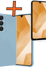 Nomfy Hoesje Geschikt voor Samsung A16 Hoesje Siliconen Cover Case Met Screenprotector - Hoes Geschikt voor Samsung Galaxy A16 Hoes Back Case - Lichtblauw