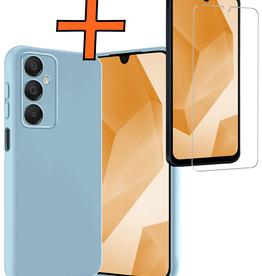 Nomfy Nomfy Samsung Galaxy A16 Hoesje Siliconen Met Screenprotector - Lichtblauw
