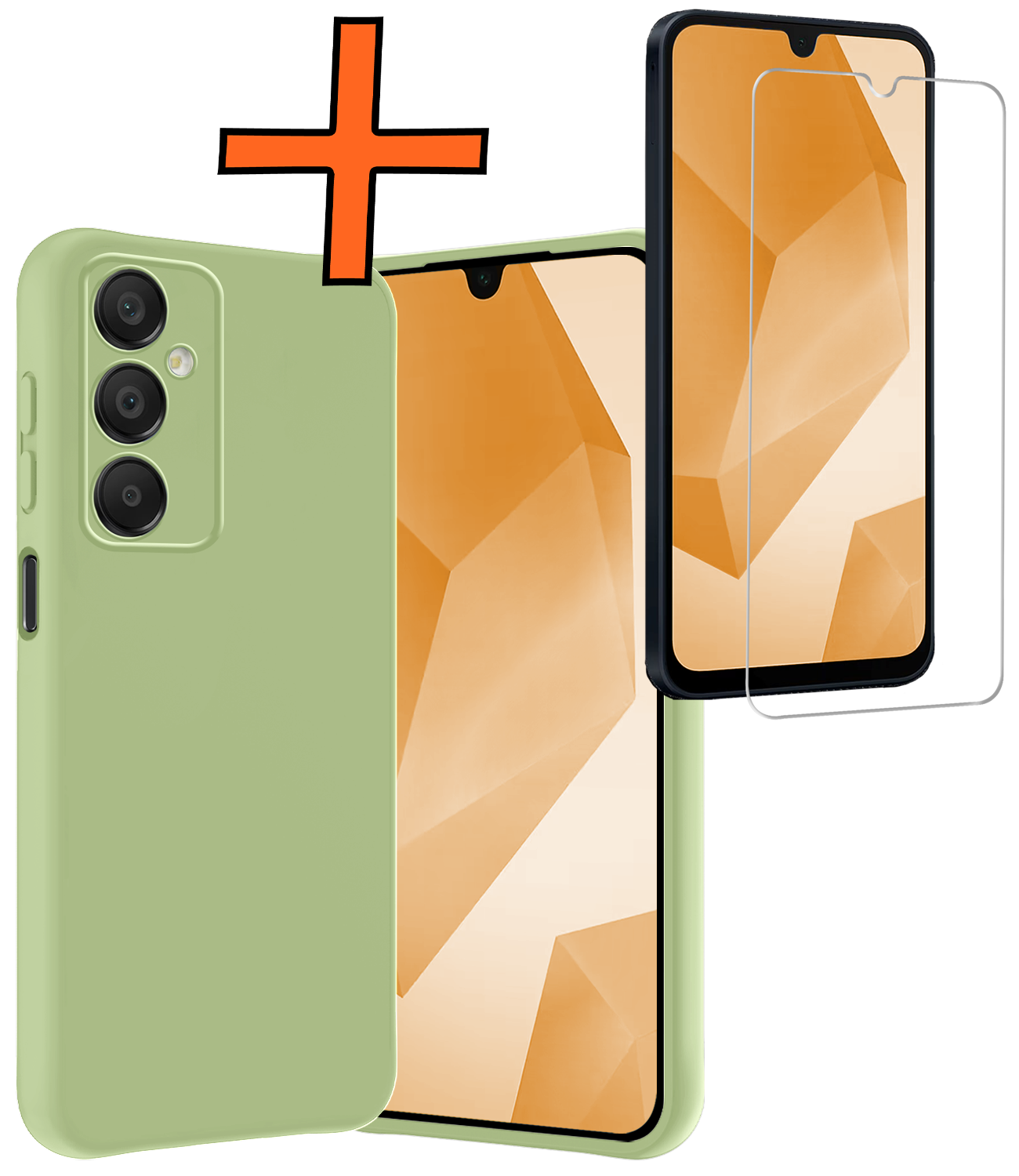 Nomfy Hoesje Geschikt voor Samsung A16 Hoesje Siliconen Cover Case Met Screenprotector - Hoes Geschikt voor Samsung Galaxy A16 Hoes Back Case - Groen
