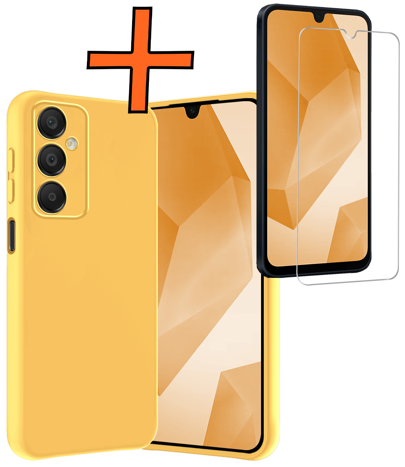 Nomfy Hoesje Geschikt voor Samsung A16 Hoesje Siliconen Cover Case Met Screenprotector - Hoes Geschikt voor Samsung Galaxy A16 Hoes Back Case - Geel
