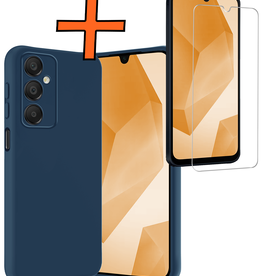 Nomfy Nomfy Samsung Galaxy A16 Hoesje Siliconen Met Screenprotector - Donkerblauw