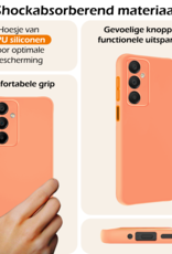 Nomfy Hoesje Geschikt voor Samsung A16 Hoesje Siliconen Cover Case - Hoes Geschikt voor Samsung Galaxy A16 Hoes Back Case - Perzik
