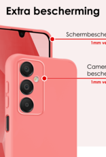 NoXx Hoes Geschikt voor Samsung A16 Hoesje Cover Siliconen Back Case Hoes - Lichtroze - 2 PACK