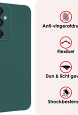 NoXx Hoes Geschikt voor Samsung A16 Hoesje Cover Siliconen Back Case Hoes - Donkergroen - 2 PACK
