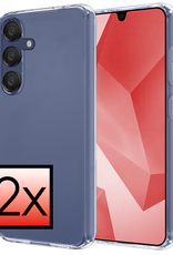 NoXx Hoes Geschikt voor Samsung A16 Hoesje Cover Siliconen Back Case Hoes - Transparant - 2 PACK