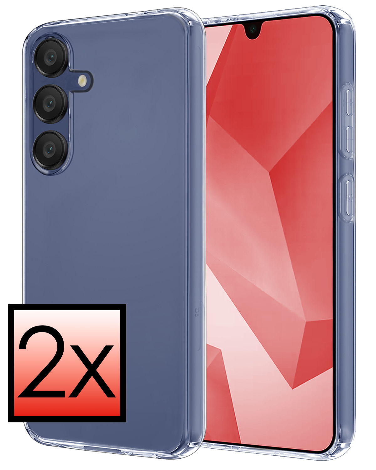 NoXx Hoes Geschikt voor Samsung A16 Hoesje Cover Siliconen Back Case Hoes - Transparant - 2 PACK