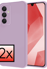 NoXx Hoes Geschikt voor Samsung A16 Hoesje Cover Siliconen Back Case Hoes - Lila - 2 PACK
