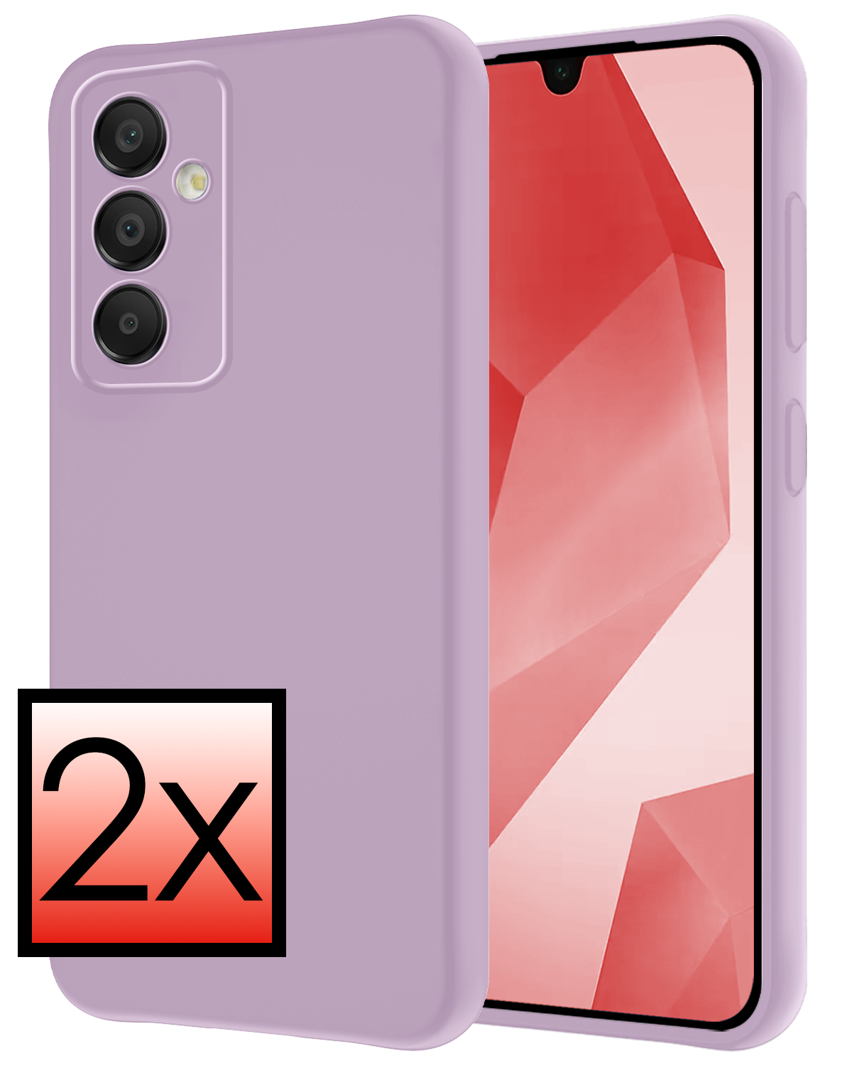 NoXx Hoes Geschikt voor Samsung A16 Hoesje Cover Siliconen Back Case Hoes - Lila - 2 PACK