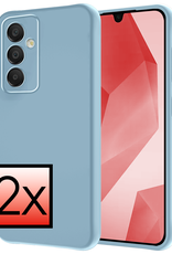 NoXx Hoes Geschikt voor Samsung A16 Hoesje Cover Siliconen Back Case Hoes - Lichtblauw - 2 PACK