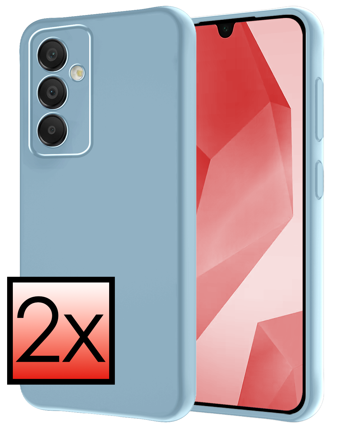 NoXx Hoes Geschikt voor Samsung A16 Hoesje Cover Siliconen Back Case Hoes - Lichtblauw - 2 PACK