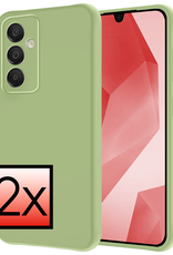 NoXx Hoes Geschikt voor Samsung A16 Hoesje Cover Siliconen Back Case Hoes - Groen - 2 PACK