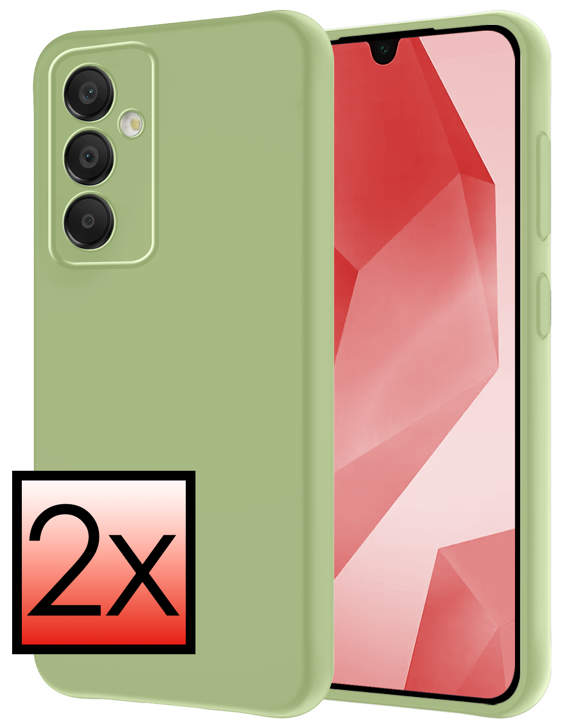 NoXx Hoes Geschikt voor Samsung A16 Hoesje Cover Siliconen Back Case Hoes - Groen - 2 PACK