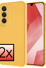 NoXx Hoes Geschikt voor Samsung A16 Hoesje Cover Siliconen Back Case Hoes - Geel - 2 PACK