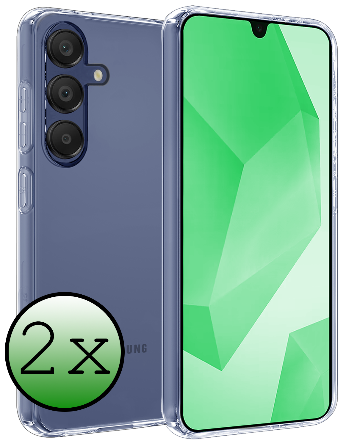 BASEY. Hoes Geschikt voor Samsung A16 Hoesje Siliconen Back Cover Case - Hoesje Geschikt voor Samsung Galaxy A16 Hoes Cover Hoesje - Transparant - 2 Stuks