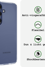 BASEY. Hoes Geschikt voor Samsung A16 Hoesje Siliconen Back Cover Case - Hoesje Geschikt voor Samsung Galaxy A16 Hoes Cover Hoesje - Transparant - 2 Stuks