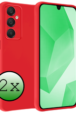 BASEY. Hoes Geschikt voor Samsung A16 Hoesje Siliconen Back Cover Case - Hoesje Geschikt voor Samsung Galaxy A16 Hoes Cover Hoesje - Rood - 2 Stuks