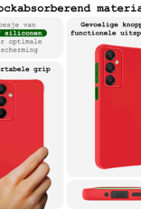 BASEY. Hoes Geschikt voor Samsung A16 Hoesje Siliconen Back Cover Case - Hoesje Geschikt voor Samsung Galaxy A16 Hoes Cover Hoesje - Rood - 2 Stuks
