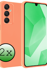 BASEY. Hoes Geschikt voor Samsung A16 Hoesje Siliconen Back Cover Case - Hoesje Geschikt voor Samsung Galaxy A16 Hoes Cover Hoesje - Perzik - 2 Stuks