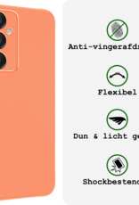 BASEY. Hoes Geschikt voor Samsung A16 Hoesje Siliconen Back Cover Case - Hoesje Geschikt voor Samsung Galaxy A16 Hoes Cover Hoesje - Perzik - 2 Stuks