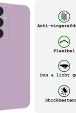 BASEY. Hoes Geschikt voor Samsung A16 Hoesje Siliconen Back Cover Case - Hoesje Geschikt voor Samsung Galaxy A16 Hoes Cover Hoesje - Lila - 2 Stuks