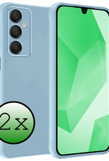 BASEY. Hoes Geschikt voor Samsung A16 Hoesje Siliconen Back Cover Case - Hoesje Geschikt voor Samsung Galaxy A16 Hoes Cover Hoesje - Lichtblauw - 2 Stuks