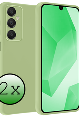 BASEY. Hoes Geschikt voor Samsung A16 Hoesje Siliconen Back Cover Case - Hoesje Geschikt voor Samsung Galaxy A16 Hoes Cover Hoesje - Groen - 2 Stuks