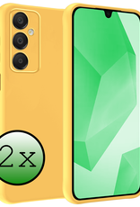 BASEY. Hoes Geschikt voor Samsung A16 Hoesje Siliconen Back Cover Case - Hoesje Geschikt voor Samsung Galaxy A16 Hoes Cover Hoesje - Geel - 2 Stuks
