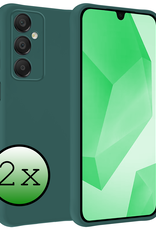 BASEY. Hoes Geschikt voor Samsung A16 Hoesje Siliconen Back Cover Case - Hoesje Geschikt voor Samsung Galaxy A16 Hoes Cover Hoesje - Donkergroen - 2 Stuks