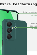 BASEY. Hoes Geschikt voor Samsung A16 Hoesje Siliconen Back Cover Case - Hoesje Geschikt voor Samsung Galaxy A16 Hoes Cover Hoesje - Donkergroen - 2 Stuks