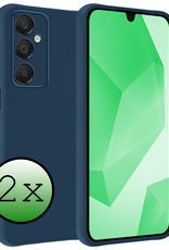 BASEY. Hoes Geschikt voor Samsung A16 Hoesje Siliconen Back Cover Case - Hoesje Geschikt voor Samsung Galaxy A16 Hoes Cover Hoesje - Donkerblauw - 2 Stuks