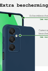BASEY. Hoes Geschikt voor Samsung A16 Hoesje Siliconen Back Cover Case - Hoesje Geschikt voor Samsung Galaxy A16 Hoes Cover Hoesje - Donkerblauw - 2 Stuks