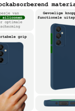 BASEY. Hoes Geschikt voor Samsung A16 Hoesje Siliconen Back Cover Case - Hoesje Geschikt voor Samsung Galaxy A16 Hoes Cover Hoesje - Donkerblauw - 2 Stuks