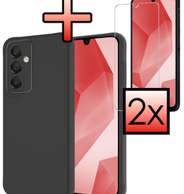 NoXx NoXx Samsung Galaxy A16 Hoesje Siliconen Met 2x Screenprotector - Zwart