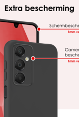 NoXx Hoes Geschikt voor Samsung A16 Hoesje Cover Siliconen Back Case Hoes Met 2x Screenprotector - Zwart