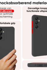 NoXx Hoes Geschikt voor Samsung A16 Hoesje Cover Siliconen Back Case Hoes Met 2x Screenprotector - Zwart