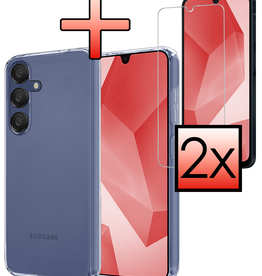 NoXx NoXx Samsung Galaxy A16 Hoesje Siliconen Met 2x Screenprotector - Transparant