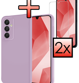 NoXx NoXx Samsung Galaxy A16 Hoesje Siliconen Met 2x Screenprotector - Lila