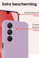 NoXx Hoes Geschikt voor Samsung A16 Hoesje Cover Siliconen Back Case Hoes Met 2x Screenprotector - Lila