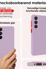 NoXx Hoes Geschikt voor Samsung A16 Hoesje Cover Siliconen Back Case Hoes Met 2x Screenprotector - Lila