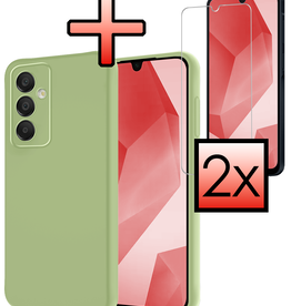 NoXx NoXx Samsung Galaxy A16 Hoesje Siliconen Met 2x Screenprotector - Groen
