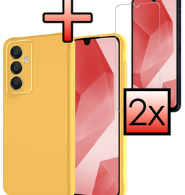 NoXx NoXx Samsung Galaxy A16 Hoesje Siliconen Met 2x Screenprotector - Geel