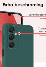 NoXx Hoes Geschikt voor Samsung A16 Hoesje Cover Siliconen Back Case Hoes Met 2x Screenprotector - Donkergroen