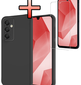 NoXx NoXx Samsung Galaxy A16 Hoesje Siliconen Met Screenprotector - Zwart