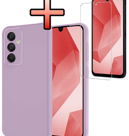 NoXx NoXx Samsung Galaxy A16 Hoesje Siliconen Met Screenprotector - Lila