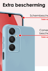 NoXx Hoes Geschikt voor Samsung A16 Hoesje Cover Siliconen Back Case Hoes Met Screenprotector - Lichtblauw