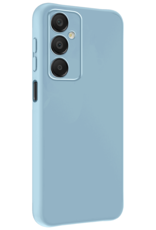NoXx Hoes Geschikt voor Samsung A16 Hoesje Cover Siliconen Back Case Hoes Met Screenprotector - Lichtblauw
