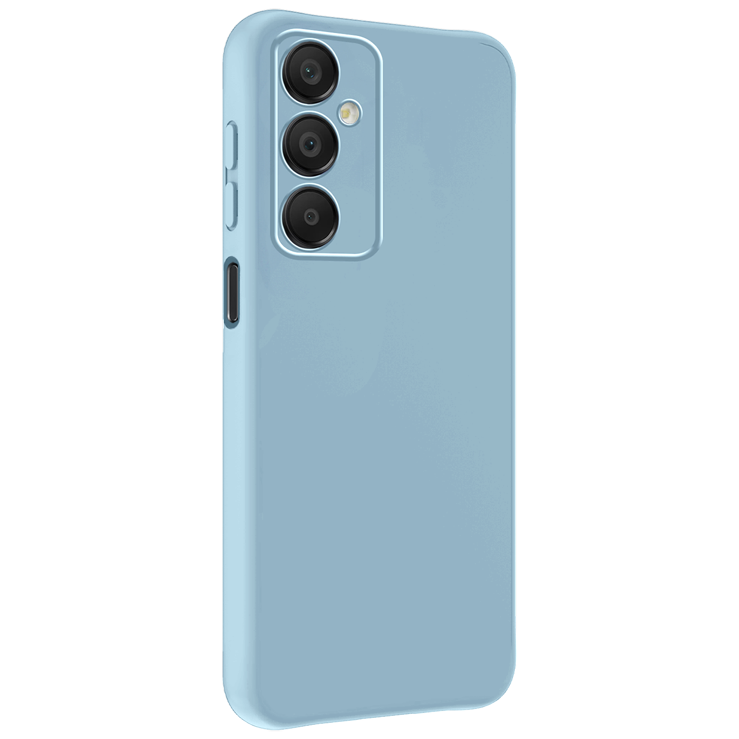 NoXx Hoes Geschikt voor Samsung A16 Hoesje Cover Siliconen Back Case Hoes Met Screenprotector - Lichtblauw