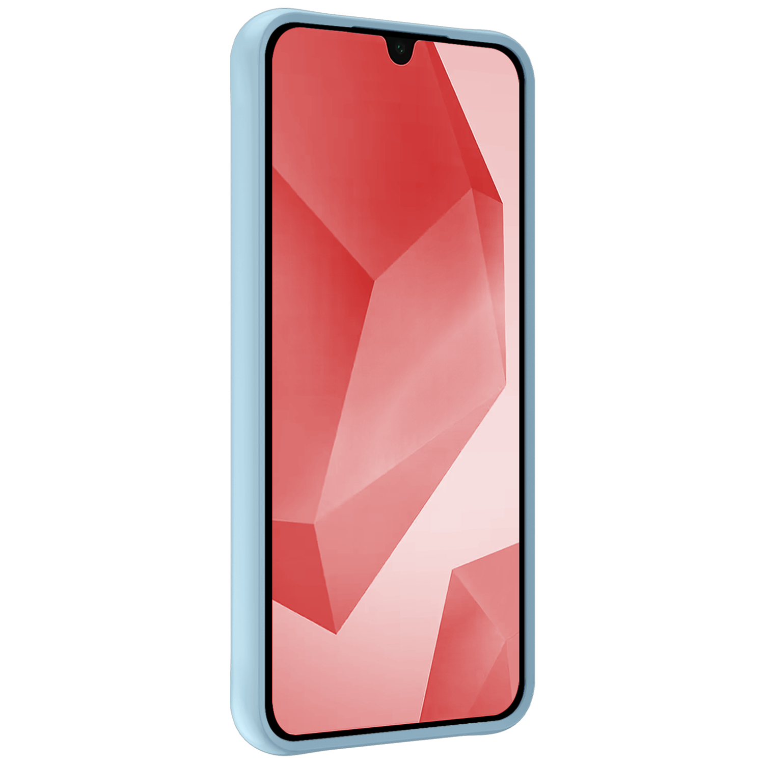 NoXx Hoes Geschikt voor Samsung A16 Hoesje Cover Siliconen Back Case Hoes Met Screenprotector - Lichtblauw