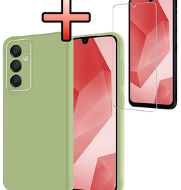 NoXx NoXx Samsung Galaxy A16 Hoesje Siliconen Met Screenprotector - Groen