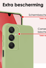 NoXx Hoes Geschikt voor Samsung A16 Hoesje Cover Siliconen Back Case Hoes Met Screenprotector - Groen